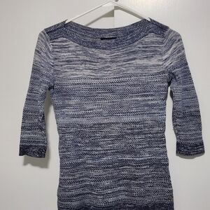 Tommy Hilfiger Blue and White Crew Neck Sweater